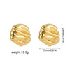 Wholesale Women's Stainless Steel Geometric Pleated Thread Sunflower Hammered Earrings With 18K Gold Electroplating