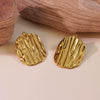 Wholesale Women's Stainless Steel Geometric Potato Chips Earrings With Electroplating