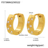 Wholesale Women's 316L Stainless Steel Geometric Pvd Plated C Zircon Earrings Light Luxury Style