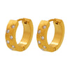 Wholesale Women's 316L Stainless Steel Geometric Pvd Plated C Zircon Earrings Light Luxury Style