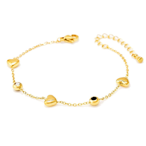 Wholesale Women's Stainless Steel Geometric Real Gold Plated Bracelet Jewelry