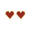 Wholesale Women's Stainless Steel Geometric Red Love Earrings 18K Gold Plated