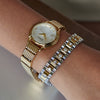 Wholesale Women's Stainless Steel Geometric Retro Exquisite Bracelet With Electroplating And White Rhinestones