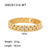 Wholesale Women's Stainless Steel Geometric Retro Exquisite Bracelet With Electroplating And White Rhinestones