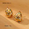 Wholesale Women's Stainless Steel Geometric Retro Fashion Diamond Earrings With Electroplating