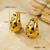 Wholesale Women's Stainless Steel Geometric Retro Fashion Diamond Earrings With Electroplating