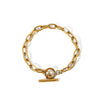 Wholesale Women's Stainless Steel Geometric Retro Gold Ot Buckle Electroplated Bracelet