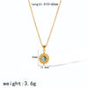 Wholesale Women's Stainless Steel Geometric Retro Highgrade Blue Turquoise Earrings With Electroplating