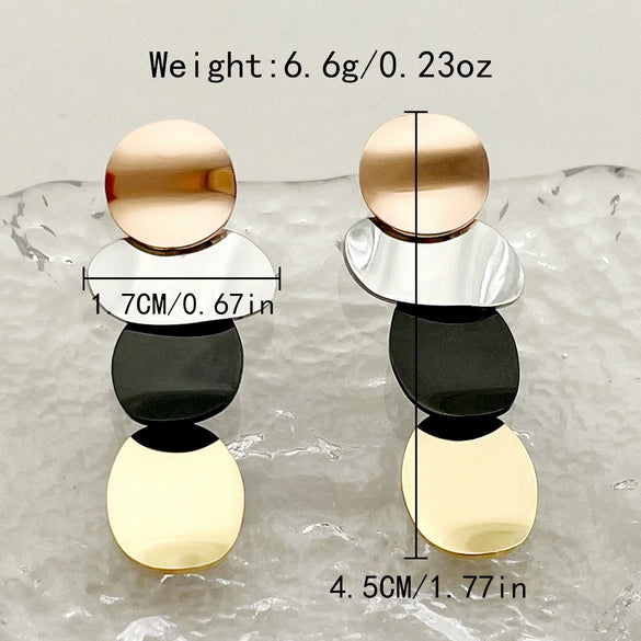 Wholesale Women's Stainless Steel Geometric Retro Highgrade Electroplated Earrings