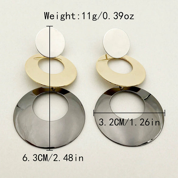 Wholesale Women's Stainless Steel Geometric Retro Highgrade Electroplated Earrings