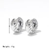 Wholesale Women's Stainless Steel Geometric Retro Light Luxury Earrings With Electroplating