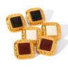 Wholesale Women's Stainless Steel Geometric Retro Pin Earrings With Electroplating