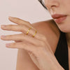 Wholesale Women's Stainless Steel Geometric Rhombus Electroplated Diamond Ring