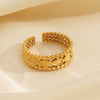 Wholesale Women's Stainless Steel Geometric Rhombus Open Ring Gold Plated