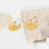 Wholesale Women's Stainless Steel Geometric Rib Fan Earrings With Pvdp Furnace Real Gold Processing And Personality Design