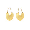 Wholesale Women's Stainless Steel Geometric Rib Fan Earrings With Pvdp Furnace Real Gold Processing And Personality Design