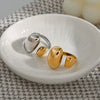 Wholesale Women's Stainless Steel Geometric Ring Jewelry With Electroplating And Asymmetric Double Flap Opening Design