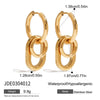 Wholesale Women's Stainless Steel Geometric Ring Pendant Earrings With Electroplating Modern Normcore And French Retro Style
