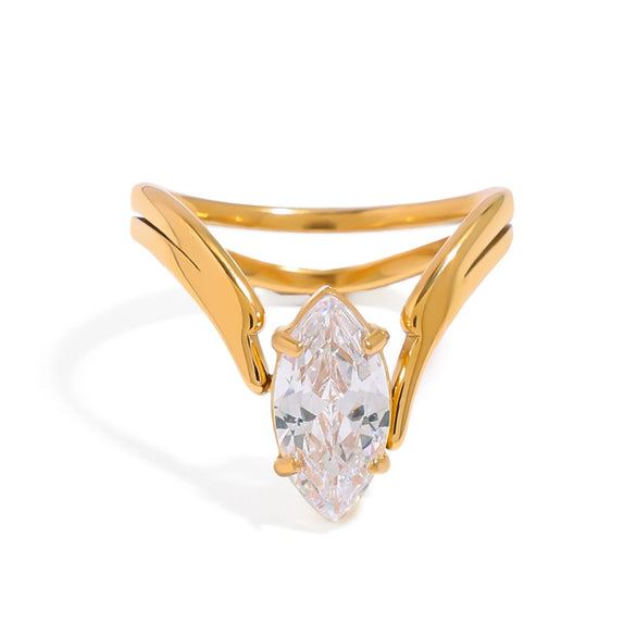 Wholesale Women's Stainless Steel Geometric Ring With Electroplating And French Retro Design