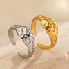 Wholesale Women's Stainless Steel Geometric Ring With Electroplating And Hammer Style