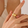 Wholesale Women's Stainless Steel Geometric Ring With Electroplating And Retro Style