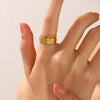 Wholesale Women's Stainless Steel Geometric Ring With Electroplating And Retro Style