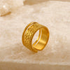 Wholesale Women's Stainless Steel Geometric Ring With Electroplating And Retro Style
