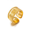 Wholesale Women's Stainless Steel Geometric Ring With Electroplating And Retro Style