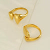 Wholesale Women's Stainless Steel Geometric Ring With Electroplating Treatment