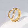 Wholesale Women's Stainless Steel Geometric Ring With Electroplating