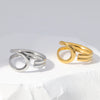 Wholesale Women's Stainless Steel Geometric Ring With Electroplating