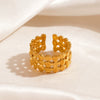 Wholesale Women's Stainless Steel Geometric Ring With French Retro Style And 18K Gold Plated Electroplating Treatment