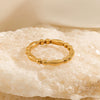 Wholesale Women's Stainless Steel Geometric Ring With 18K Gold Plated Treatment