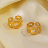 Wholesale Women's Stainless Steel Geometric Ring With 18K Goldplated Electroplating