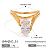 Wholesale Women's Stainless Steel Geometric Ring With Pvd Furnace Vacuum Real Gold Plating