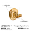 Wholesale Women's Stainless Steel Geometric Ring With Pvd Furnace Vacuum Real Gold Plating