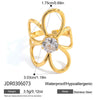 Wholesale Women's Stainless Steel Geometric Ring With Pvd Furnace Vacuum Real Gold Plating