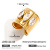 Wholesale Women's Stainless Steel Geometric Ring With Pvd Furnace Vacuum Real Gold Plating