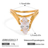 Wholesale Women's Stainless Steel Geometric Ring With Pvd Furnace Vacuum Real Gold Plating