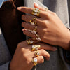 Wholesale Women's Stainless Steel Geometric Ring With Pvd Furnace Vacuum Real Gold Plating