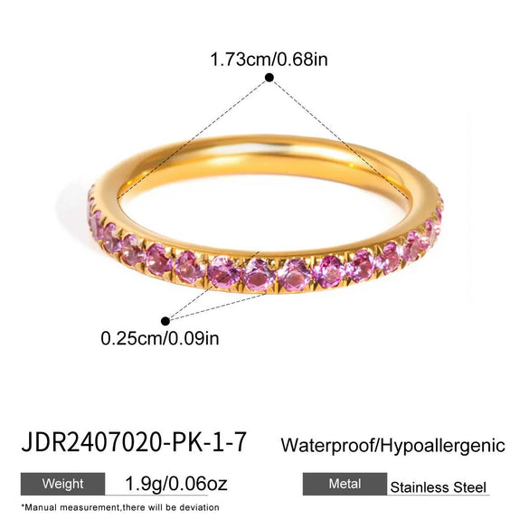 Wholesale Women's Stainless Steel Geometric Ring With Vacuum Real Gold Plating In Pvd Furnace