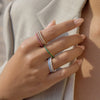 Wholesale Women's Stainless Steel Geometric Ring With Vacuum Real Gold Plating In Pvd Furnace
