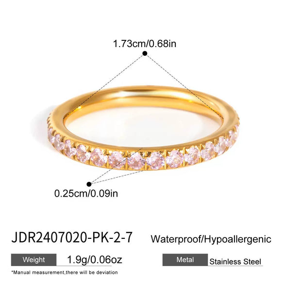 Wholesale Women's Stainless Steel Geometric Ring With Vacuum Real Gold Plating In Pvd Furnace