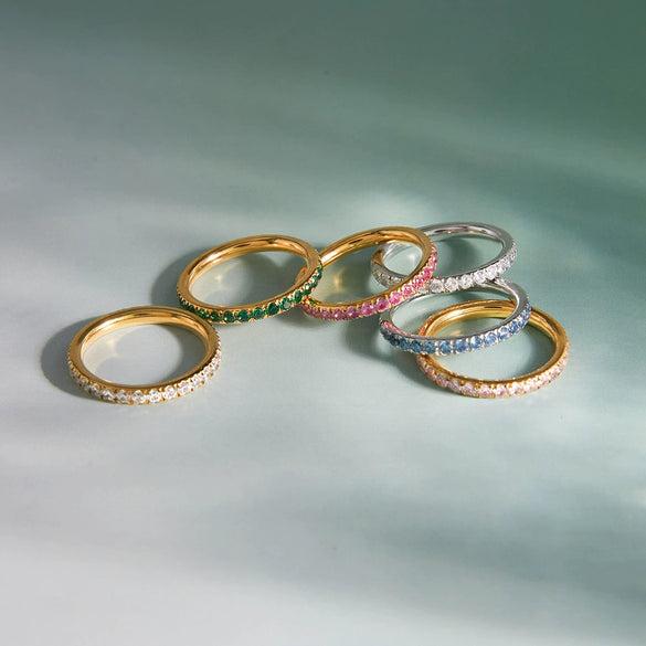 Wholesale Women's Stainless Steel Geometric Ring With Vacuum Real Gold Plating In Pvd Furnace
