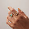 Wholesale Women's Stainless Steel Geometric Ring With Zircon Electroplated In Gold And Silver Color Matching