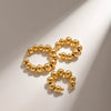 Wholesale Women's Stainless Steel Geometric Round Beads Electroplated Ear Clip Earrings