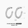 Wholesale Women's Stainless Steel Geometric Round Cshaped Twist Retro Earrings 18K Goldplated