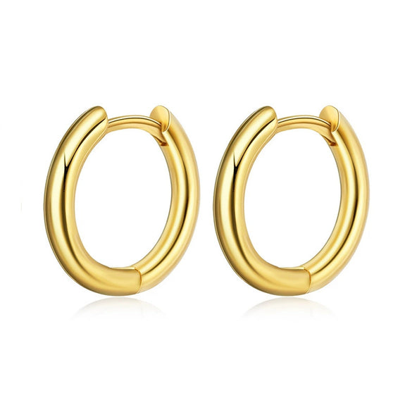 Wholesale Women's Stainless Steel Geometric Round Electroplated Earrings