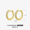 Wholesale Women's Stainless Steel Geometric Round Electroplated Earrings