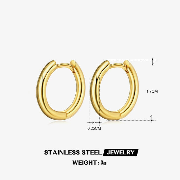 Wholesale Women's Stainless Steel Geometric Round Electroplated Earrings